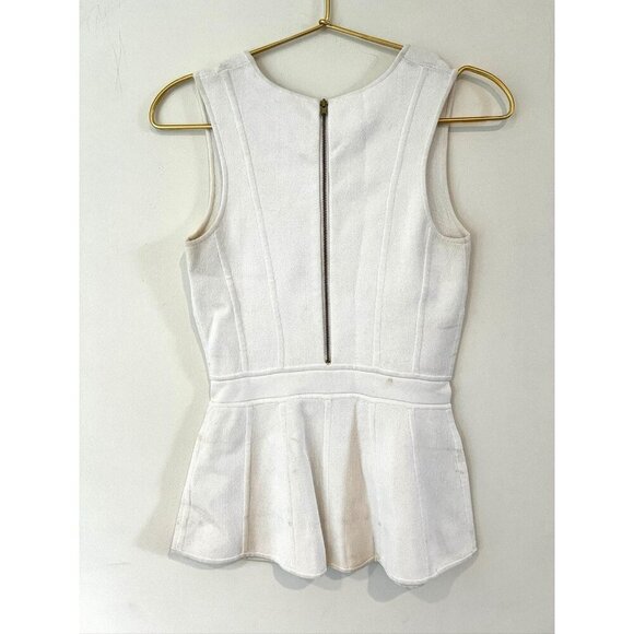 A.L.C. Knit top White XS Peplum Blouse - Picture 8 of 14